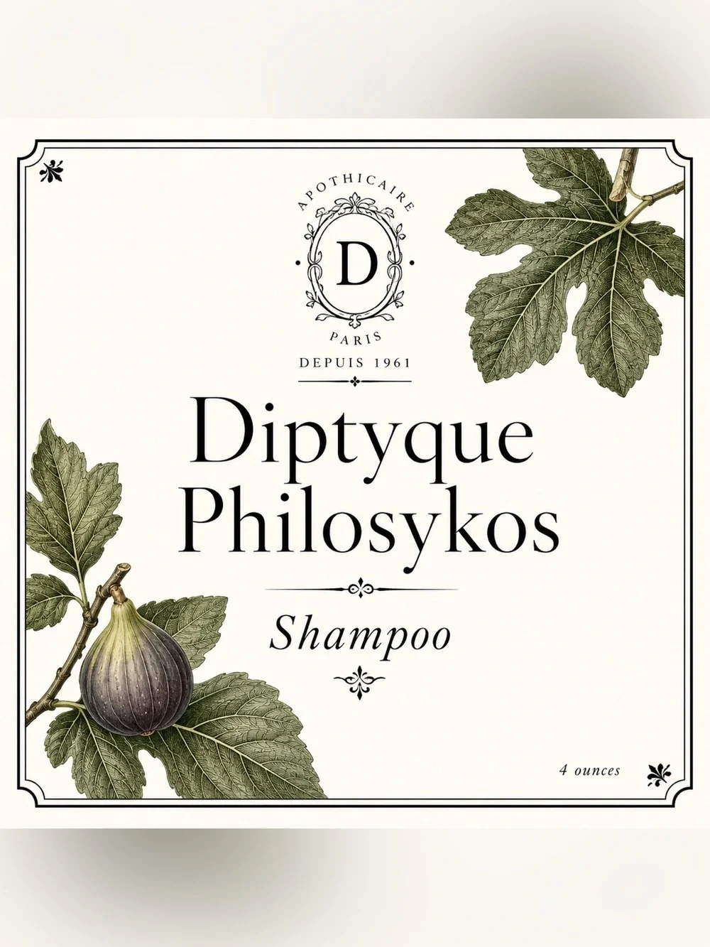 $18 Diptyque Philosykos Shampoo 4 oz Refill | Ritz-Carlton Luxury Hair Care